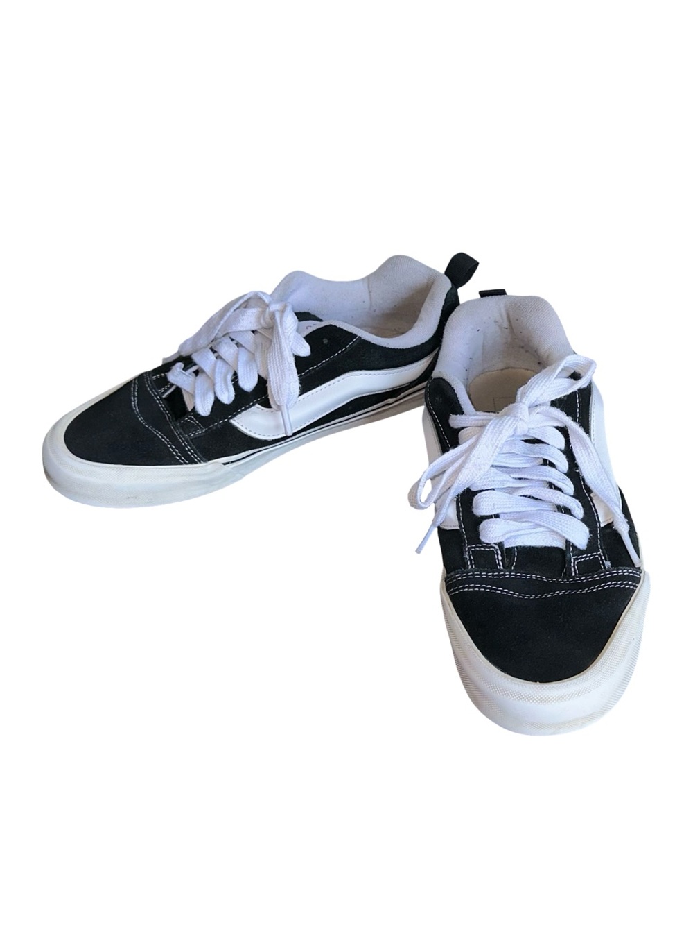 Vans Knu Skool Platform Sneakers Black White Men’s 10.5 Women’s 12 - Picture 3 of 8